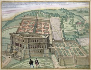 Vista de la Villa Farnese y los Jardines, de 