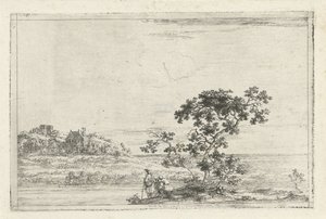 Paisaje con figuras cerca de un árbol de Joris van der Haagen