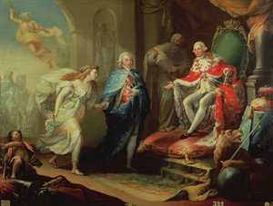 Godoy presentando la paz a Carlos IV, 1796 de José Aparicio