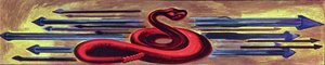 Panel decorativo con una serpiente, de La Epopeya de la Civilización Americana de José Clemente Orozco