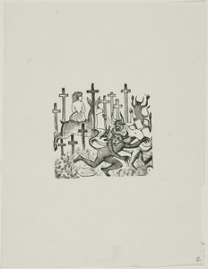 Demonios en el cementerio de José Guadalupe Posada