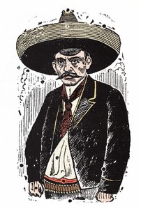 Emiliano Zapata (1880-1919), revolucionario mexicano. Xilografía de José Guadalupe Posada