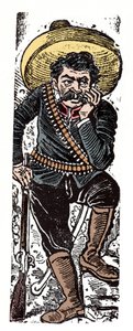 La Revolución Mexicana (1910-1920) - El General Genovevo de la O, un revolucionario seguidor de Emiliano Zapata - Xilografía de José Guadalupe Posada (1852-1913)