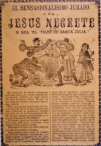 La muy sensacional trama de Jesús Black, alias, El Tigre de Santa Julia de José Guadalupe Posada