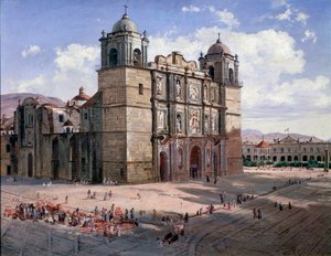 Vista de la Catedral de Oaxaca, México de José María Velasco