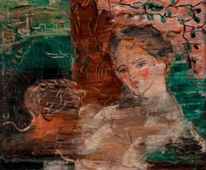 Dos figuras. Madre e hijo.