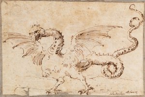 Estudio de un dragón, 1620s de José Ribera de