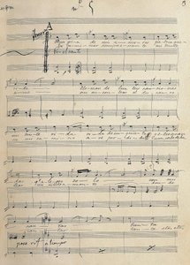 Manuscrito original de la romanza para tenor de la zarzuela "Alma de Dios", de José Serrano (1873-1941) de José Serrano