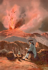 Lazzaro Spallanzani observando una erupción del Monte Etna de Jose Armet Portanell