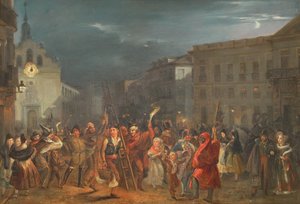 La Noche de Reyes en la Puerta del Sol, Madrid de José Castelaro y Perea