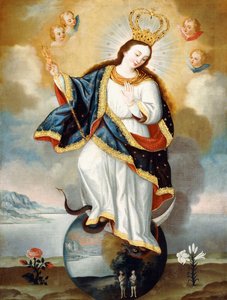 Virgen apocalíptica de Quito, c.1775 (óleo sobre lienzo) de Jose Cortez de Alcocer