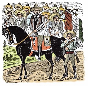 La Revolución Mexicana (1910-1920): Retrato de Francisco Indalecio Madero (1873-1913) revolucionario mexicano. Xilografía de José Guadalupe Posada (1852-1913)