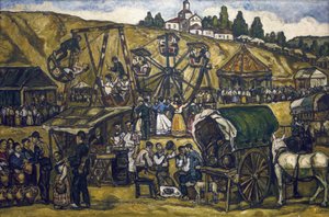 GUTIERREZ SOLANA, José (1886-1945). Fiesta en la pradera de San Isidro de Madrid. 1933. Óleo sobre lienzo. Colección particular de Jose Gutierrez Solana