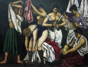 GUTIERREZ SOLANA, José (1886-1945). Mujeres desnudándose. 1933. Arte Contemporáneo. Óleo sobre lienzo. Colección particular