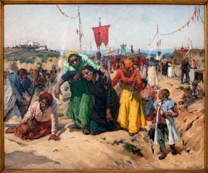 Las promesas; pintura de José Malhoa (1855-1933), óleo sobre madera de José Malhoa