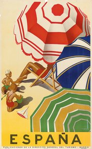 Cartel publicitario de España, publicado por la Secretaría de Estado de Turismo (litografía en color)