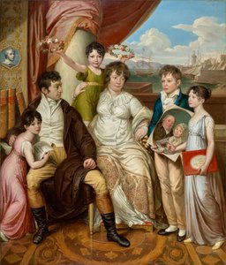 La familia del mayorista Johann Christian Edler von Bruchmann de Josef Abel