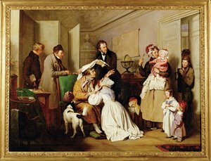 Der Augenarzt - El oftalmólogo ... (pintura sobre lienzo) de Josef Danhauser