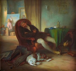El pintor durmiente de Josef Danhauser
