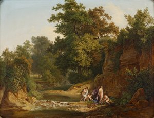 paisaje con bañistas de Josef Feid