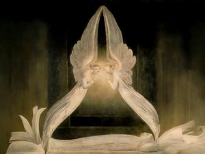 JJM-recreate_Blake-Cristo en la tumba custodiado por ángeles de Josef Johann Michel