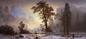 JJM recrea Bierstadt-A: Valle de la nevada de Yosemite