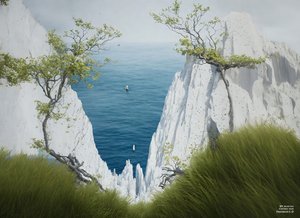 JJM recrea Friedrich-C-D: Acantilados de creta en Rügen (Panorama)