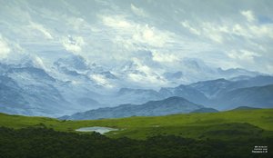 JJM recrea Friedrich-C-D: Nubes a la deriva (Panorama alpino)
