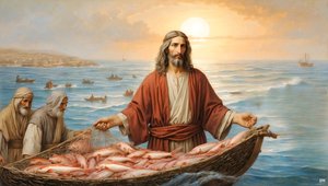 Jesús_la red se llenó de 153 peces grandes_02_E de Josef Johann Michel