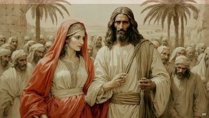Jesús_salva a la adúltera de la lapidación_03 de Josef Johann Michel