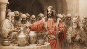 Jesús_dice a los criados_llenar las tinajas_Bodas de Canaán_01 de Josef Johann Michel