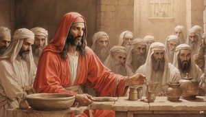 Jesús_dice a los criados_llenar las tinajas_Bodas de Canaán_02 de Josef Johann Michel
