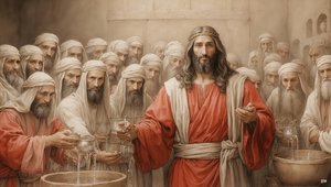Jesús_dice a los criados_llenar las tinajas_Bodas de Canaán_03 de Josef Johann Michel