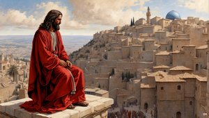 Jesús_fue colocado en el pináculo del templo por el diablo - caiga_02 de Josef Johann Michel