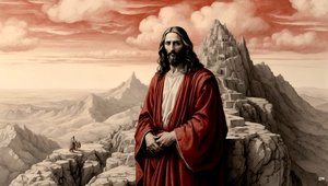 Jesús_fue mostrado todos los reinos del mundo por el diablo en una montaña-adorame_03 de Josef Johann Michel