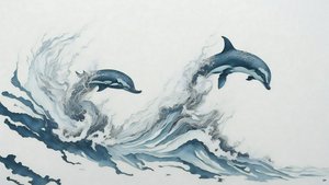 pintura a tinta: Delfín_02