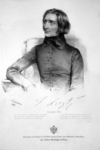 Franz Liszt Litografía 1838 de Josef Kriehuber