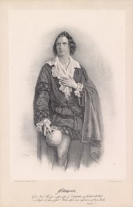 Joseph Wagner como Hamlet de Josef Kriehuber