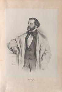 Retrato del cantante de ópera Achille De Bassini 1819-1881, 1854 de Josef Kriehuber