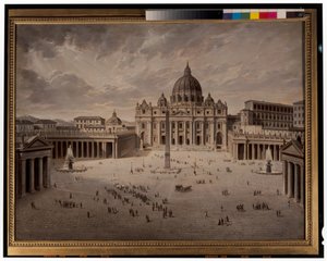 Plaza de San Pedro y vista del Foro de Roma de Josef Langl
