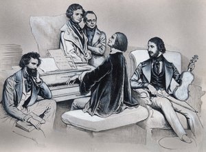 Dibujo después de la litografía de Josef Kriehuber (1800-1876) de Josef Nikolaus Kriehuber