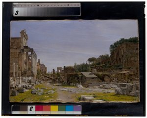 Dos vistas del Foro Romano de Josef Theodor Hansen