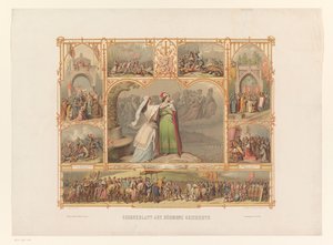Escenas de la historia de Bohemia Gedenkblatt aus Böhmens Geschichte (título sobre el objeto) de Josef Vojtech Hellich