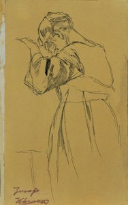 figura femenina arrodillada de Josef Wawra