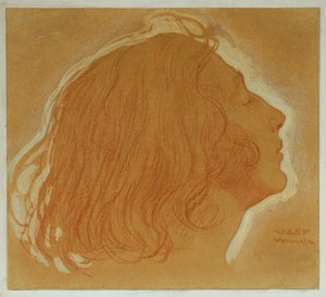 cabeza de niña de perfil de Josef Wawra
