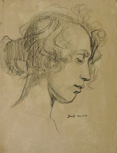 cabeza de niña de perfil de Josef Wawra
