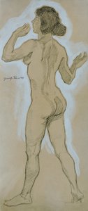 Espalda desnuda, cabeza a la izquierda.