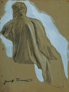 Hombre sentado (estudio de cortinas)