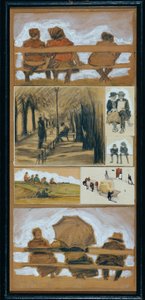 Estudios del Parque (7 bocetos) de Josef Wawra