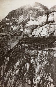 Álbum "Meine weltkriegs - Erinnerungen South-West Front (Carintia, Italia, Tirol del Sur) 31/03/1915-12/11/1918 - Josef Zohles Wien": campamento militar en la montaña de Josef Zohles